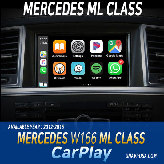 4th July Sale | Apple CarPlay for 2012-2015 Mercedes Benz ML Class | Wireless & Wired | CarPlay & Android Auto Upgrade Module / Adapter