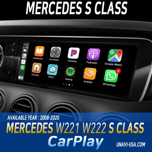 Columbus Day Sale : Apple CarPlay for 2008-2020 Mercedes Benz S Class | Wireless & Wired | CarPlay & Android Auto Upgrade Module / Adapter