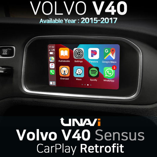 Memorial Day Sale | Apple CarPlay for 2015-2017 Volvo V40 | Wireless & Wired | CarPlay & Android Auto Upgrade Module / Adapter