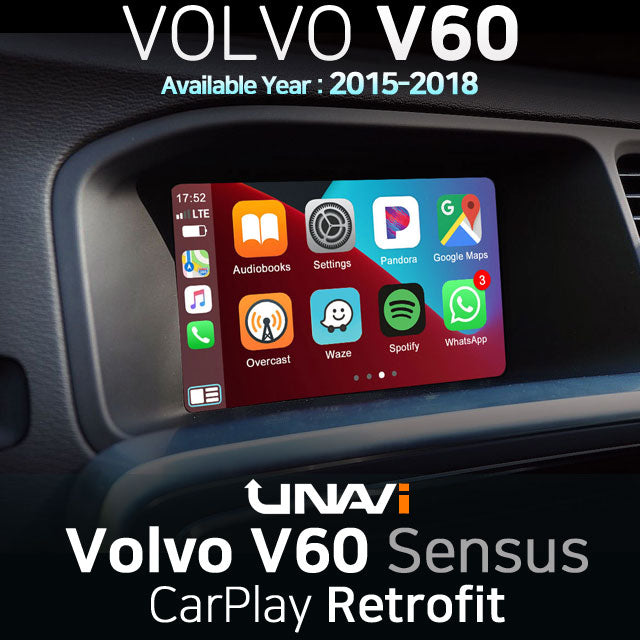 Easter Sale: Apple CarPlay for 2015-2018 Volvo V60 | Wireless & Wired | CarPlay & Android Auto Upgrade Module / Adapter